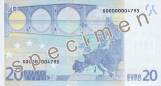Bankovka 20 € (zadní strana)