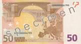 Bankovka 50 € (zadní strana)