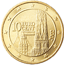 Rakousko, mince 10 centů