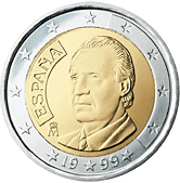 Španělsko, mince 2 euro