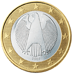 Německo, mince 1 euro