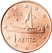 Řecko, mince 1 cent