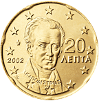 Řecko, mince 20 centů