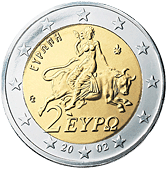Řecko, mince 2 euro