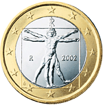 Itálie, mince 1 euro