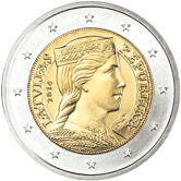 Lotyšsko, mince 2 euro