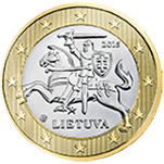 Litva, mince 1 euro
