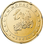 Monako, mince 20 centů