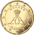 Monako, mince 20 centů