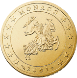 Monako, mince 50 centů