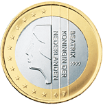 Nizozemsko, mince 1 euro