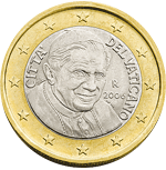 Vatikán, mince 1 euro